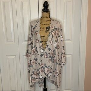 Wrap Scarf Lightweight Rose Floral Fringe One Size No Brand